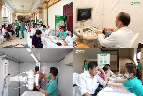 Trước đó, từ 10:00 – 17:00 cùng ngày, người dân Thanh Hóa đã được các các bác sĩ và chuyên gia đầu ngành thăm khám tầm soát ung thư miễn phí (tầm soát ung thư tuyến tiền liệt cho nam và ung thư vú cho nữ).