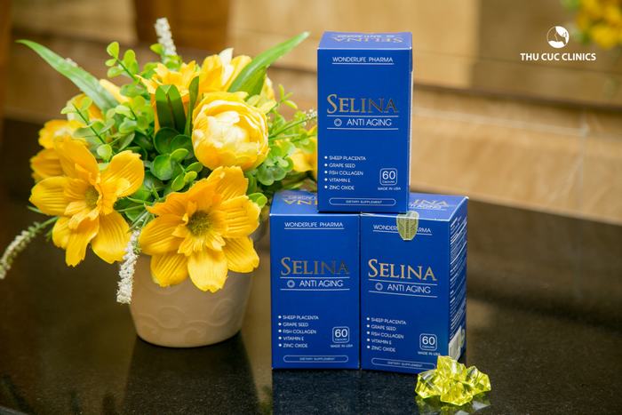 Viên uống Selina Anti Aging là sự kết hợp hoàn hảo của 5 thành phần tự nhiên giúp đem lại kết quả vượt trội 7 trong 1 mà  an toàn, thân thiện cho da và sức khỏe người sử dụng