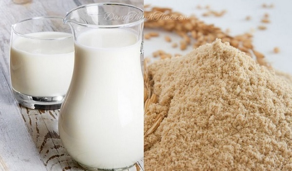 Mặt nạ sữa non và cám gạo giúp loại bỏ tàn nhang hiệu quả, đồng thời dưỡng da sáng mịn tự nhiên.